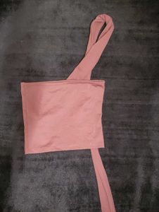 maroon tube top with scarf 💅🏻