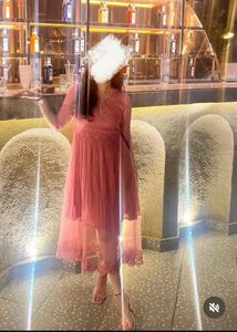 Korean Dusty Rose Tulle Dress