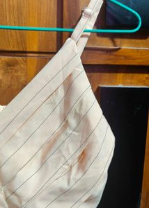 Peach Striped Sleeveless Top