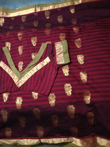 Embellished CottonSilkSaree With Patterned Blous