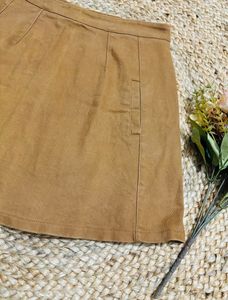 Solid Mini Denim Skirt