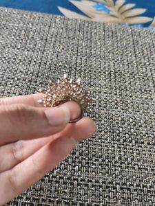 American Diamond Adjustable Silver Ring For Women