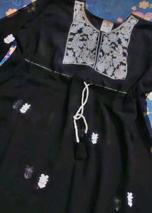 Elegant Black Chikankari Kurti –Half Price Sale!