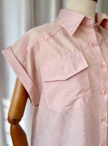 Pink Pocket Shirt Top
