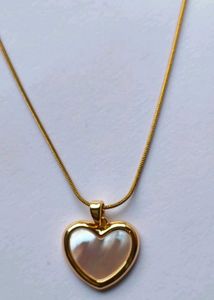 White shell heart Anti Tarnish Gold necklace