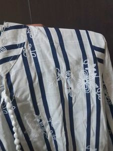 Striped Tie-Neck Top