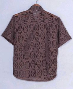 Loose Fit Brown Lace Shirt