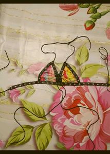 (1130)Striped Lace-Up Bodysuit
