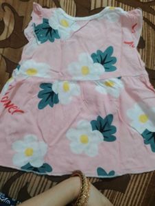 Combo Baby Pink colour frock and top &amp; skirt