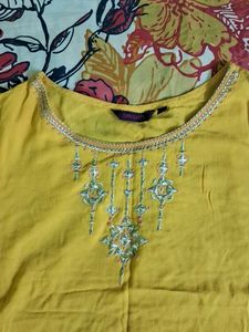 Yellow Embellished Blouse