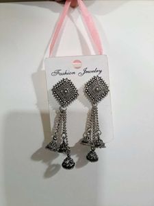 Oxidized Jhumka Earrings