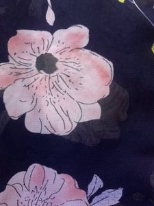Blue Georgette Flowers Print Top