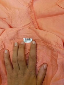 Peach Kurti and White Palazzo Pants