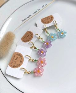 Beaded Crystal Flower Earrings