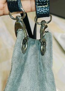 Elegant Suede-Look Handbag with Buckle Detail
