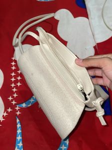 White Crossbody Bag with Leaf Design