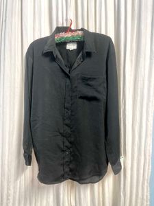 American Eagle Black Button Shirt