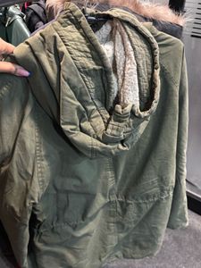 Hooded Olive Green Winter Coat