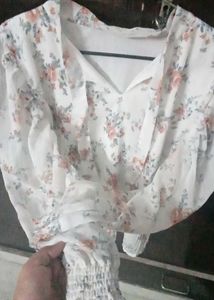 White Floral Top