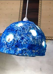Textured Blue Hanging Lamp
