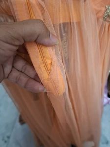 Peach Embroidered Anarkali Dress