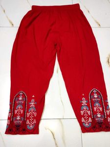 Red Kurta Sat Without Dupatta