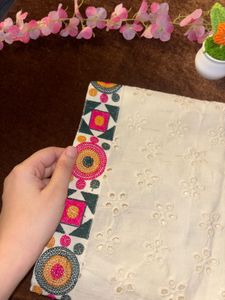 Ivory schiffli Co-ord Set