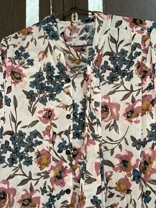 Floral Button And Knot Shirt