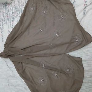 Elegant Floral Dupatta With Beadwork Embroidery