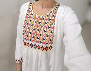Embroidered White Tunic