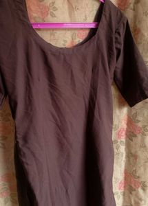 Coffee brown sweetheart neck kurti 🤎