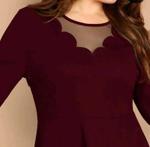Burgundy Long Sleeve Dress