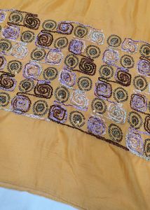 Mustard Embroidery Scarf!!