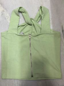 Green Twist Front Tank Top