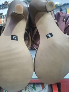 Tan Pencil High Heeled Sandals