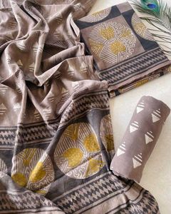 Green Printed Cotton Suit