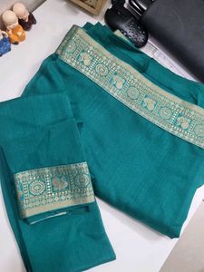 Sea Green Bordered Saree