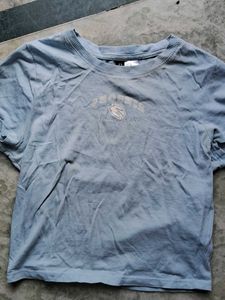 H&M Blue Crop Tshirt
