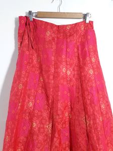 Pinkish Orange Printed Ethnic Skirt ( Women&#39;s )