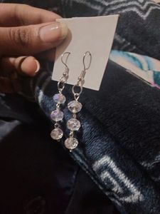 White Crystal Earrings