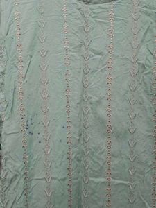Green Embroidered Double Layered Kurti