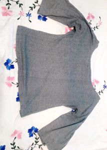 Cute Gray Top with Bow