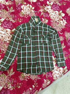 Green Plaid Flannel Shirt new