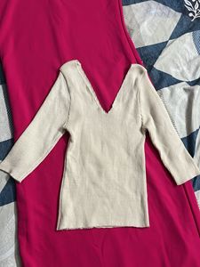 Ribbed V-Neck Top