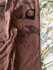 Custom painted Brown Carpenter Jeans