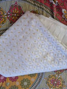 Holi Special White Silk Saree