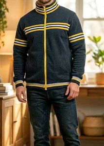 Striped Zip-Up Men / Women Winter Jacket