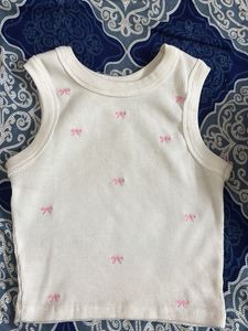 Ribbed Tank Top with Bows