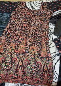 Woolen Suit With Velvet Dupatta