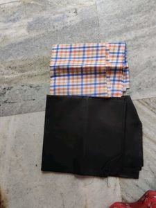Fabric Bundle: Plaid & Black Material